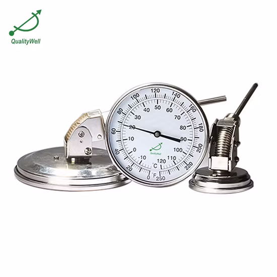 1/2"NPT Adjustable Every Angle 5" Bimetal Thermometer for Limited Space and OEM Applications