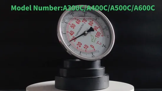 1/2"NPT Adjustable Every Angle 5" Bimetal Thermometer for Limited Space and OEM Applications